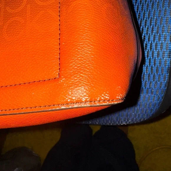 Calvin Klein monogram bucket bag *** Needs some love!! Look at pics!!!! REHAB - Picture 8 of 15